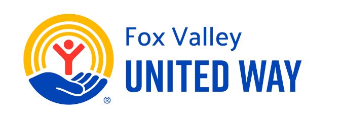 United Way of Fox Valley logo in blue, red and yellow.