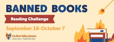 Banned Books Reading Challenge Beanstack graphic that says "September 18-October 7"