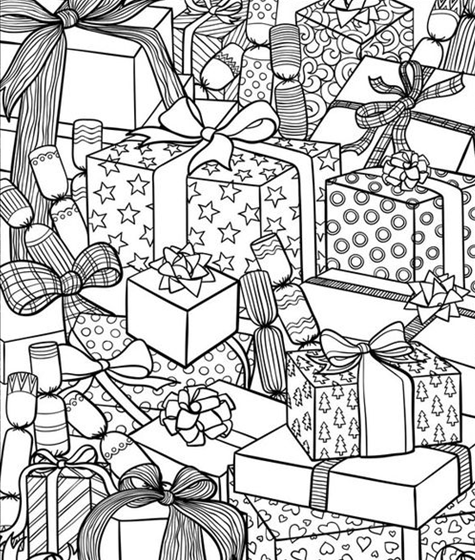 Wrapped presents coloring page