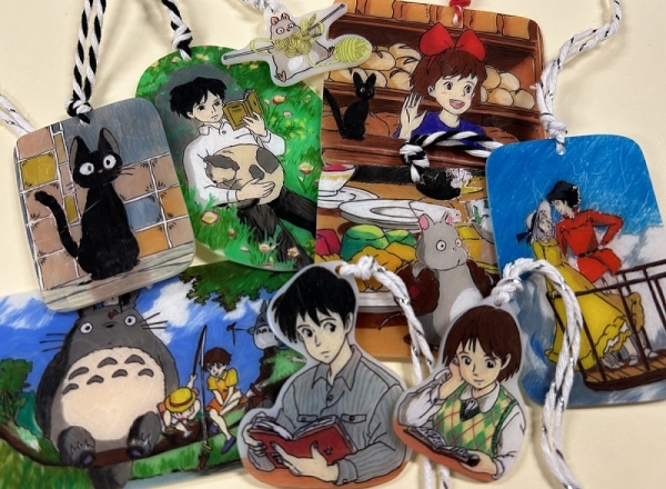 various shrink charms featuring Studio Ghibli films