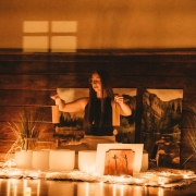 Sound bath instructor leading session