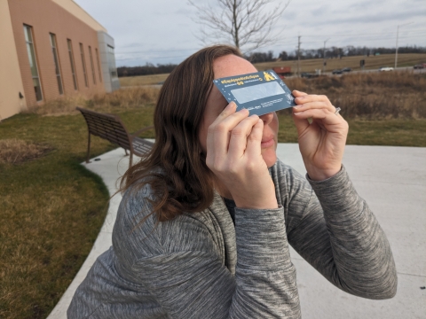 Solar Eclipse Glasses in use