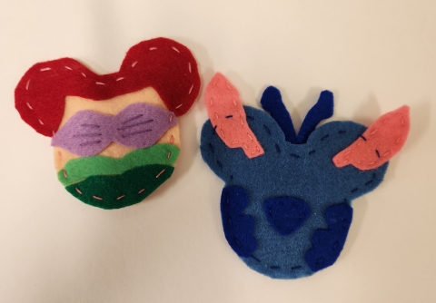 Disney Mickey Patch Stitch and Ariel