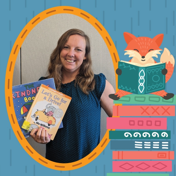 Storytime with Ms. Lisa at RO default image showing a smiling Ms. Lisa holding two children's books