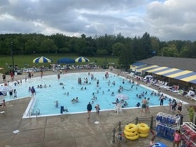 Photo of the 2023 pool party at Dolphin Cove