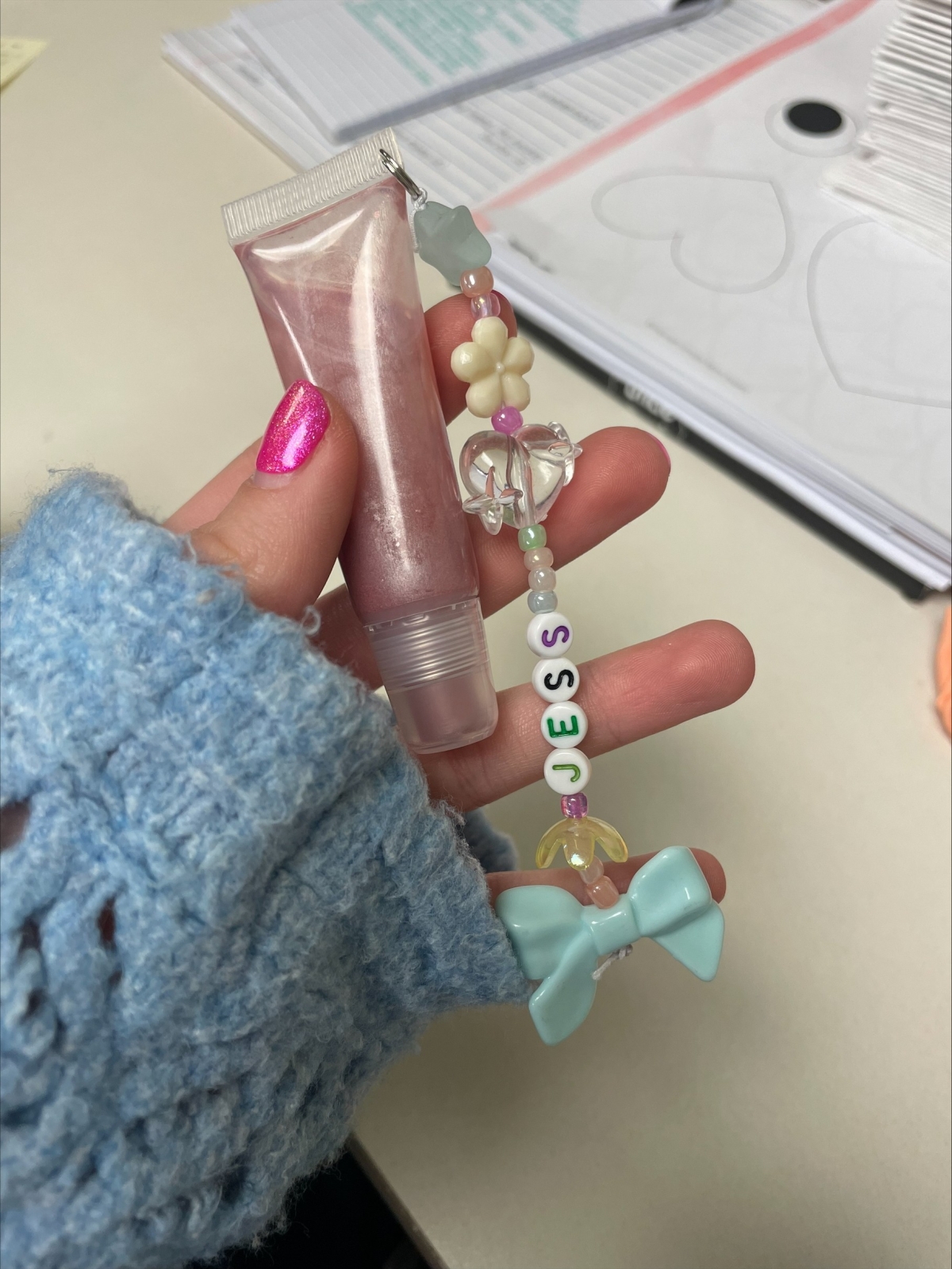 Lip gloss charm