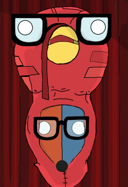 FRVPLD fox logo wearing Tina's glasses and turkey around head