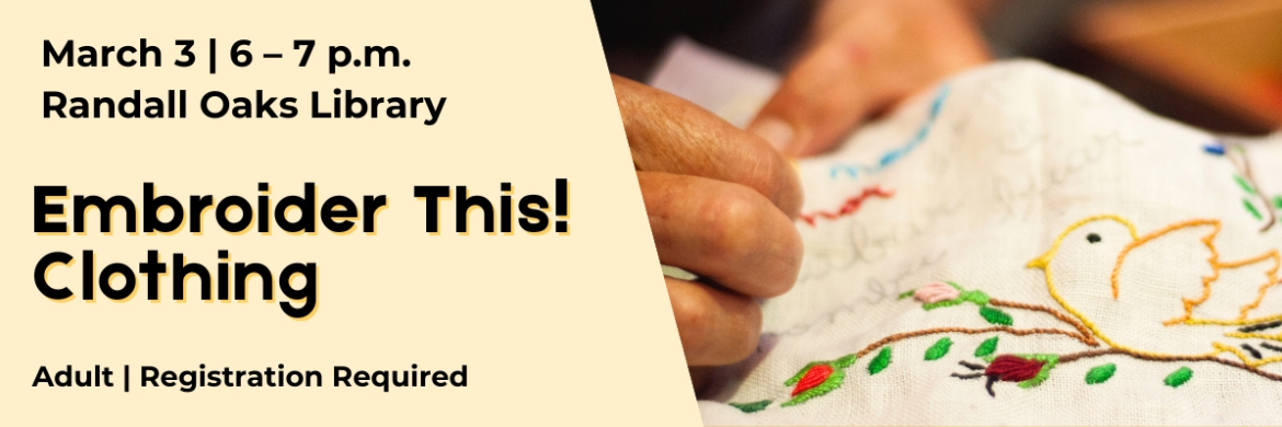 Embroider This! Clothing on March 3.