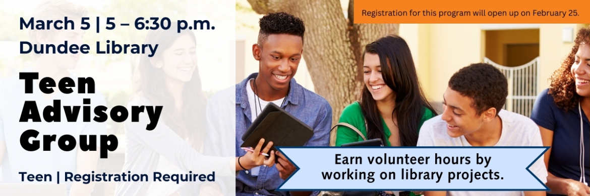 Teen Advisory Group meeting on March 5.