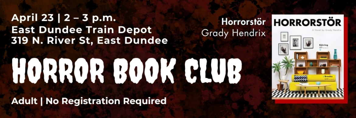 Horror Book Club on April 23 from 2-3pm.