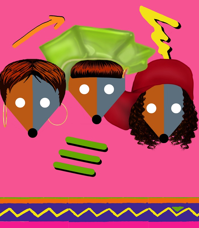 FRVPLD fox asT-Boz, Left-Eye, and Chilli of TLC with pink '90s background