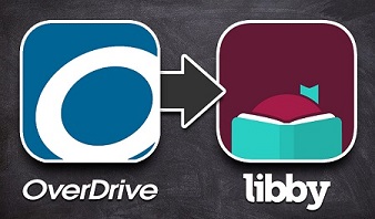 Logos for the Overdrive app and Libby app